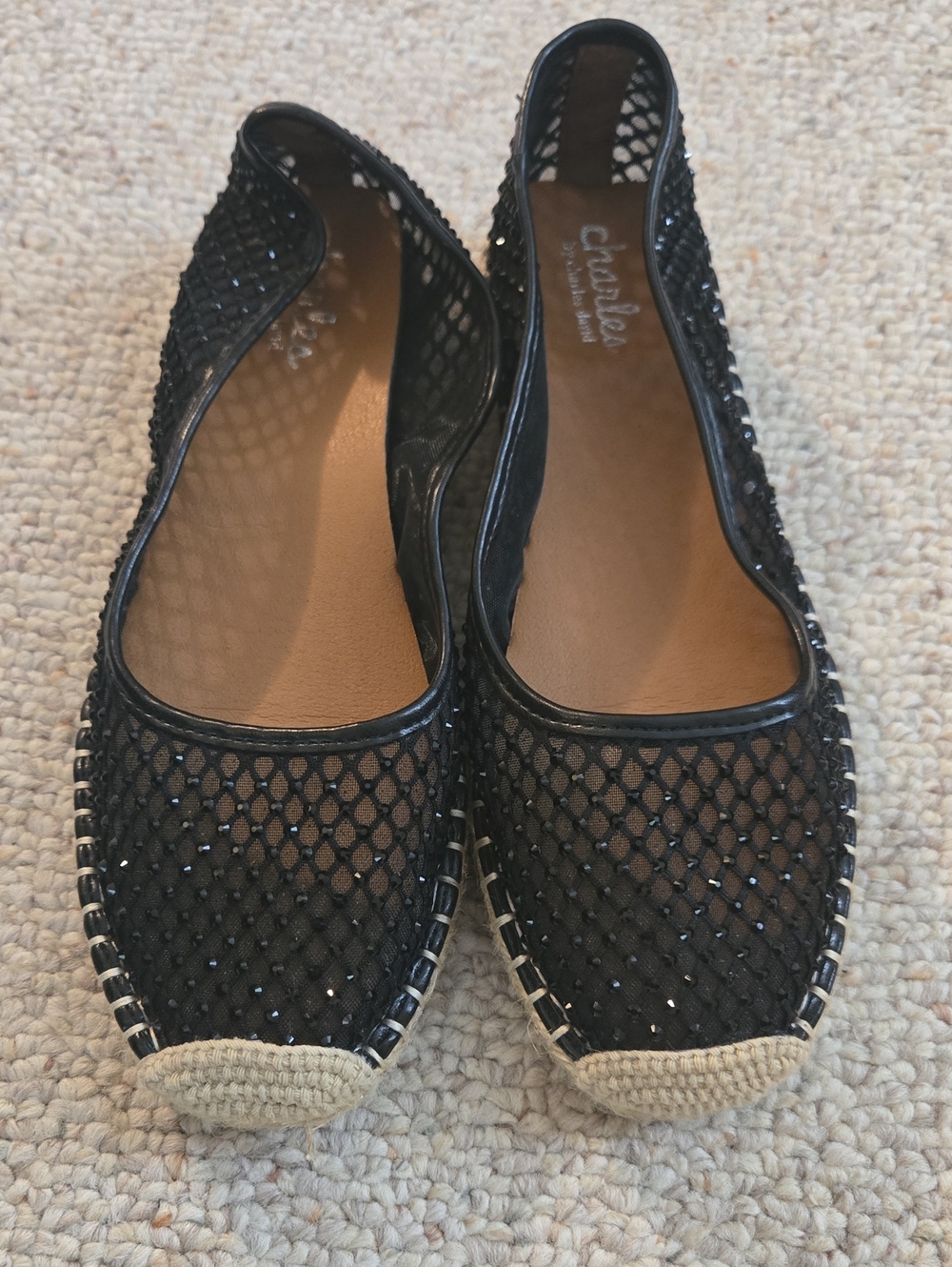 Black Mesh Espadrille Flats